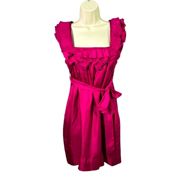 Anthropologie Dresses & Skirts - Anthropologie Yoana Barachi 100% Silk Shift Dress w/Tie Belt Pink Size 2 Lined.